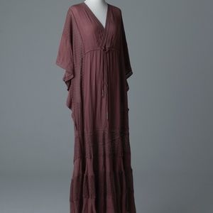 New Free People Knit Tie Back Dress Flutter Sleeve